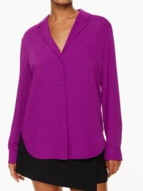 ARITZIA BABATON Monocle Button Down Shirt Ube Purple Career Office Workwear XS